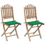 Maison Chic Zložljivi Vrtni Stoli - Stol za vrti 2 kosa z blazinami bambus JS2716, (21876197) | Shoptok.si