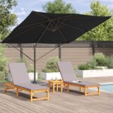 vidaXL Kantilever Roma dežnik Črna 286x285x265 cm Aluminij | Shoptok.si