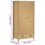 vidaXL Dvokrilni ormar Hill 89 x 50 x 170 cm od masivne borovine | shoptok.hr