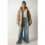  Women's Beige Hooded Down Jacket | shoptok.hr