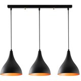 Opviq lights Črna stropna svetilka s tremi senčniki Berceste Long | Shoptok.si