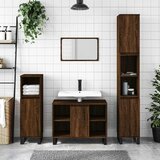 Maison Chic Kopalniška omarica - Kopalniški kabinet rjavi hrast 80x33x60 cm inženirski les, (21794432) | Shoptok.si