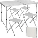  Sklopivi kamperski set sa 4 stolice, sivi | shoptok.hr