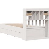  Krevet s regalom za knjige bez madraca bijeli 75x190cm borovina | shoptok.hr