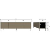 WOOOD Mat crna TV komoda od masivnog bora 154x56x44 cm Gunnar – | shoptok.hr