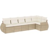 vidaXL 6-dijelni set vrtnih sofa s jastucima bež od poliratana | shoptok.hr