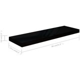 vidaXL plutajuće zidne police 2 kom sjajne crne 80 x 23,5 x 3,8 cm MDF | shoptok.hr