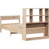 vidaXL Krevet s regalom za knjige bez madraca 90x200 cm od borovine | shoptok.hr