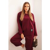 Kesi Włoski Set new punto sweatshirt + pants plum Cene
