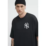 New Era Bombažna kratka majica moška, črna barva, NEW YORK YANKEES