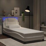 Furnova Posteljni okvir z LED lučkami bel 90x200 cm umetno usnje, (21938950) Cene