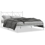  Metalni okvir za krevet s uzglavljem bijeli 135x190 cm | shoptok.hr