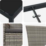 vidaXL 7-delni jedilni set za vrt z blazinami siva poli ratan | Shoptok.si