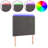 vidaXL LED posteljno vzglavje temno sivo 90x5x118/128 cm žamet | Shoptok.si