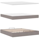 vidaXL Otomanski krevet s madracem i LED smeđesivi 160x200cm tkanine | shoptok.hr