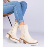 Gemre Beige ankle boots made of eco-leather Tantala | Shoptok.si
