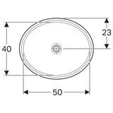 Geberit LAVABO PODGRADNI ISPOD RAVNE PLOČE OVALNI 560X460 GEBERIT 500.754.01.2 | ePonuda.com