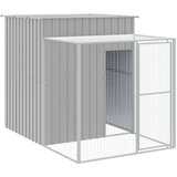 vidaXL Kokošnjak z izhodom svetlo siv 165x251x181 cm pocinkano jeklo | Shoptok.si