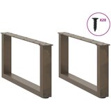  Noge za klub stolić U-oblik 2 kom Prirodni čelik 70 x (30-31) cm Čelik | shoptok.hr