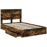  Okvir za krevet s ladicama Dimljeni hrast 135 x 190 cm | shoptok.hr