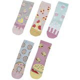 Polaris Mix Food 5 Pack Skt-g 3fx Multicolored Girls' Crew Neck Socks Cene