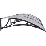 Nadstrešnica za vrata crna i prozirna 300 x 75 cm polikarbonat | shoptok.hr