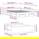 vidaXL Okvir za krevet s ladicama boja hrasta 160x200 cm drveni | shoptok.hr
