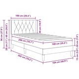  Okvir kreveta s madracem Svijetlo siva 100 x 200 cm Baršun | shoptok.hr
