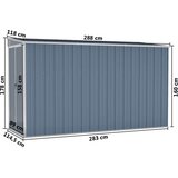 vidaXL Vrtna lopa siva 118x288x178 cm pocinkano jeklo | Shoptok.si