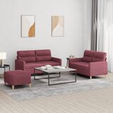  3-dijelni set sofa s jastucima crvena boja vina od tkanine | shoptok.hr