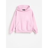 Reserved Opuštena hoodie majica - boja orhideje Cijene