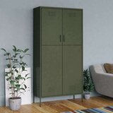  Garderobna omara olivno zelena 90x50x180 cm jeklo, (20704948) Cene
