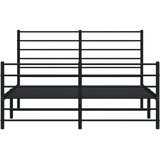 vidaXL Metalni okvir kreveta uzglavlje i podnožje crni 120x200 cm | shoptok.hr