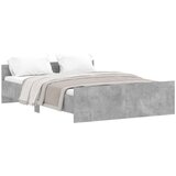  The Living Store Posteljni okvir z vzglavjem in vznožjem betonsko siv 140x190 cm - Posteljni Okvir, (21524658) | Shoptok.si