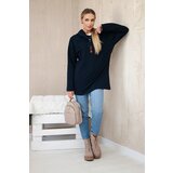 Kesi Tunic with zipper on hood Oversize dark blue | shoptok.hr