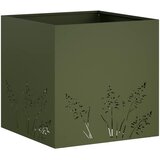  Vrtna saksija Maslinastozelena 50 x 50 x 49 cm Čelična vrata | shoptok.hr