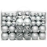  Set božićnih kuglica 100 komada 3/4/6 cm srebrni | Eponuda.com