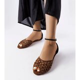 Gemre Brown lace sandals with rhinestones Avice | ePonuda.com