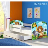 ACMA Dječji krevet s motivom, bočna bijela + ladica 140x70 cm - 02 Animals | shoptok.hr