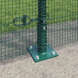 vidaXL zavarena žičana ograda s 13 flanged stupovima Zelena 1.5x50 m Čelik | shoptok.hr