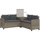  Vrtna sofa L-oblika sa stolom i jastucima siva od poliratana | shoptok.hr