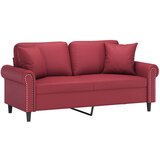  Dvosjed s ukrasnim jastucima boja vina 140 cm oumjetne kože | shoptok.hr