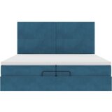 vidaXL otomanski okvir kreveta s madracima plavi 200x200cm baršunasti | shoptok.hr