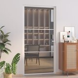 vidaXL Notranja vrata 102,5x201,5 cm bela ESG steklo in aluminij Cene