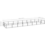 vidaXL kavez za pse crni 16 m² čelični | shoptok.hr