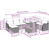  9-komponentni vrtni set sofa s jastučićima Bež Poli Ratan | shoptok.hr