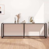 vidaXL Konzolni stol boja bijeli mramor 220x35x75 5 cm kaljeno staklo Cijene