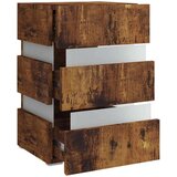  LED nočna omarica dimljeni hrast 45x35x67 cm inženirski les - Nočna Omarica, (21433329) | Shoptok.si