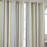 HOMESCAPES Osaka Green Stripes Ready Made Eyelet Curtain Par, 137x228 cm Drop, (20749197) Cene