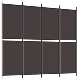 Sobna pregrada s 4 panela smeđa 200x180 cm od tkanine | Eponuda.com